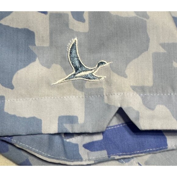 Old Tejas Camouflage Mens Short Sleeve Shirt XL Gulf Blue Texas Fishing Camo - Picture 11 of 11